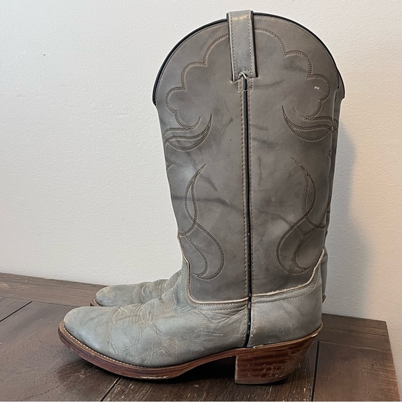 ACME Other - Vintage Acme Grey Leather Western Cowboy Boots Mens 9.5 D